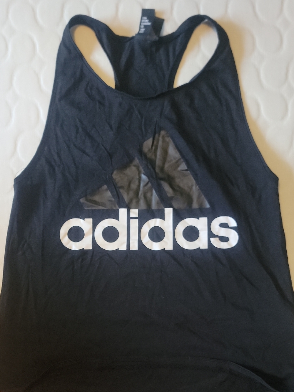 adidas Black Tank with White Logo